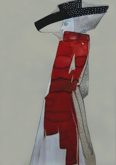 Elegante dama vestida de rojo de Doris Schmitz