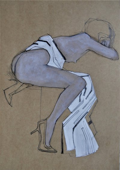 Elegante boceto de moda de desnudo de Doris Schmitz
