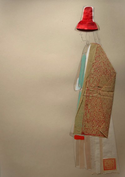 Elegante figura con sombrero rojo de Doris Schmitz