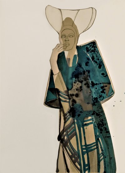 Elegante retrato de moda en color verde azulado de Doris Schmitz