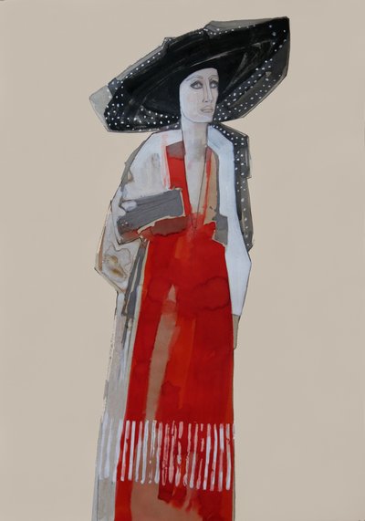 Vestido rojo de mujer elegante de Doris Schmitz