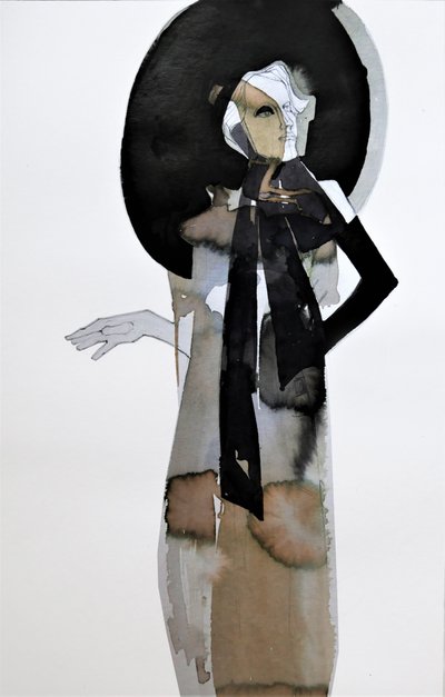 Mujer elegante con sombrero de Doris Schmitz