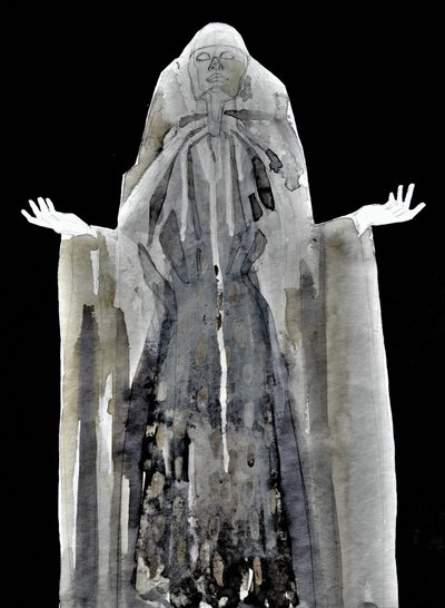 Figura etérea con capucha de Doris Schmitz