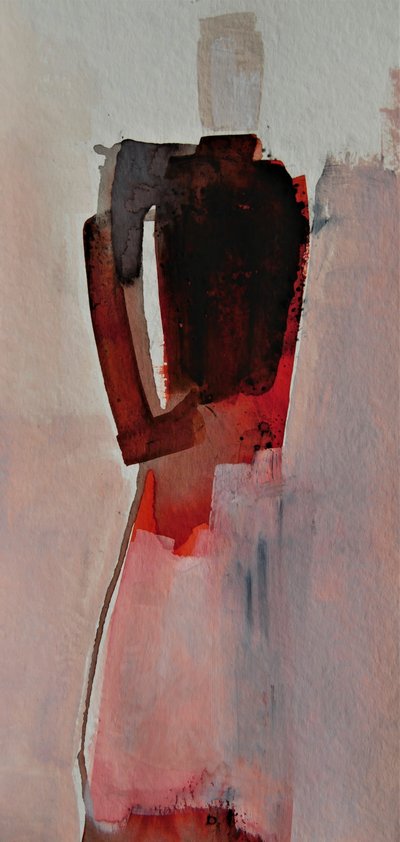 Figura roja expresiva de Doris Schmitz