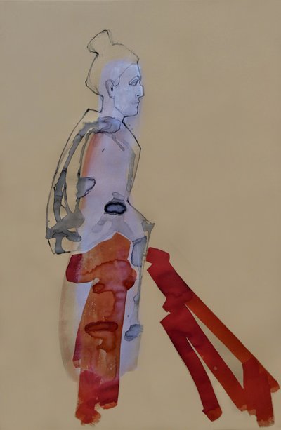 Figura roja en movimiento de Doris Schmitz