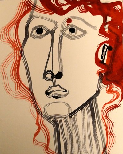 Retrato moderno de una mujer pelirroja de Doris Schmitz