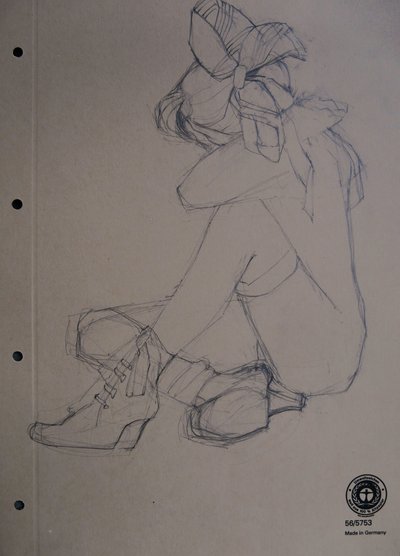 Boceto de una chica pensativa de Doris Schmitz