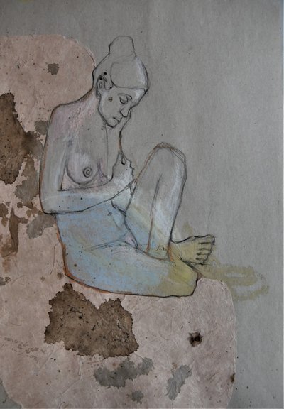 Mujer desnuda pensativa de Doris Schmitz