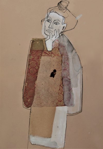 Retrato de una mujer pensativa de Doris Schmitz