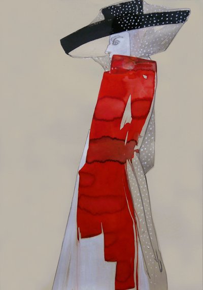 Maniquí de moda de Red Hat de Doris Schmitz