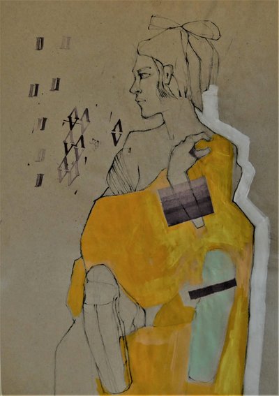 Retrato amarillo reflexivo de Doris Schmitz