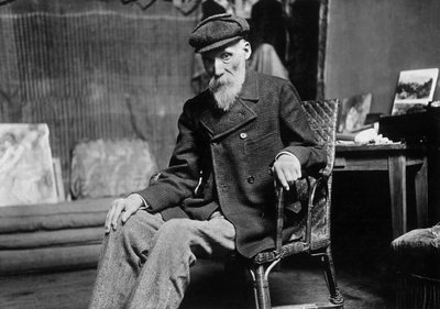 Auguste Renoir (1841-1919), pintor francés, en su taller en Cagnes-sur-Mer (Alpes-Maritimes), alrededor de 1907 de Dornac