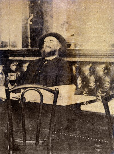 Verlaine en un café, bebiendo ajenjo de Dornac