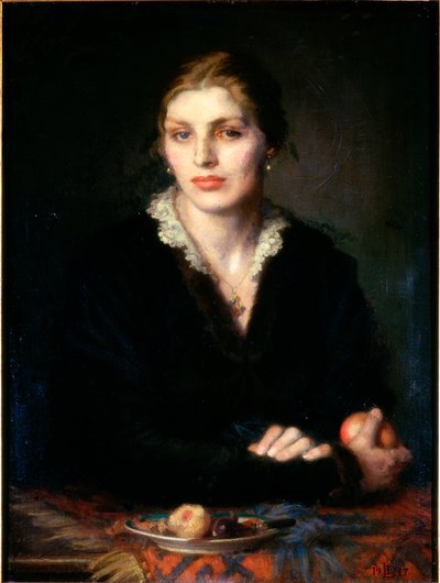 Dama con fruta, Gladys Holman Hunt, 1917 de Dorothea Landau