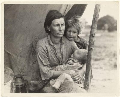Recolectores de guisantes indigentes, California de Dorothea Lange