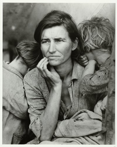 Portret de Florence Owens Thompson Madre migrante, 1936 (título original) de Dorothea Lange