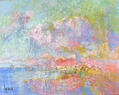 Una idílica localidad costera en tonos pastel de Dorothy Fagan