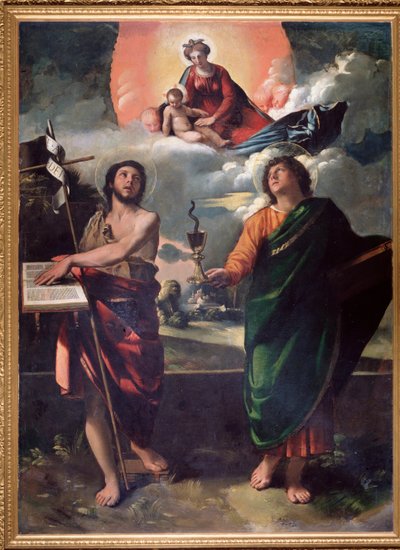 Virgen y niño con San Juan Bautista y San Juan Evangelista de Dosso Dossi