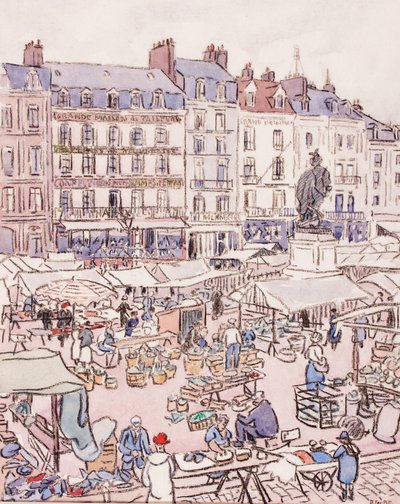 Place Nationale, Dieppe, c.1910 de Douglas Fox Pitt