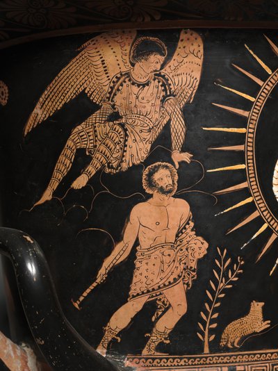 (detalle) de una lekythos de figuras rojas de Douris