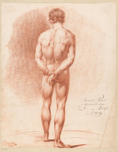 Desnudo masculino de pie, visto de espaldas (2º premio 1819) de Douwe de Hoop