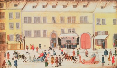 Eger 1451 f.26v Escena de invierno en Nuremberg (acuarela) de Dr. J.C. Birckner