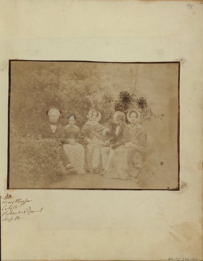 Sir David Brewster con la Srta. Mary Playfair, Lady Brewster, el Sr. Pakenham Edgeworth y la Srta. Brewster de Dr. John Adamson