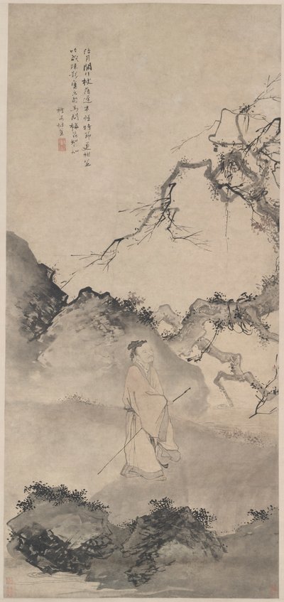 El Poeta Lin Bu Vagando a la Luz de la Luna, finales de 1400 de Du Jin