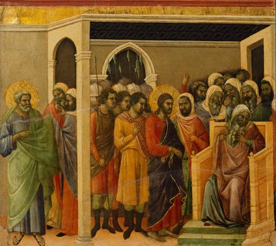 Cristo ante Caifás (detalle) de Duccio di Buoninsegna