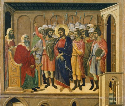 Cristo ante el Sumo Sacerdote (detalle) de Duccio di Buoninsegna