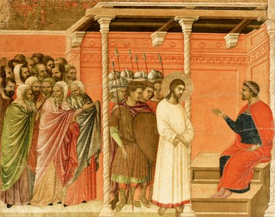 Cristo ante Pilato (detalle) de Duccio di Buoninsegna