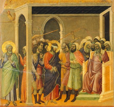 Cristo burlado (detalle) de Duccio di Buoninsegna