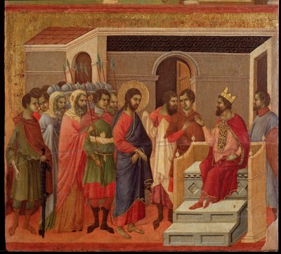 Jesús frente a Herodes. Retablo de la Maestà de Duccio di Buoninsegna