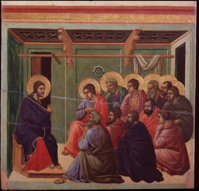 La Maestà La Pasión: Jesús se despide de los Apóstoles de Duccio di Buoninsegna
