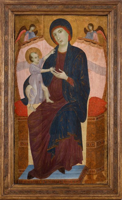 Madonna y el Niño entronizados con ángeles, c. 1280 de Duccio di Buoninsegna