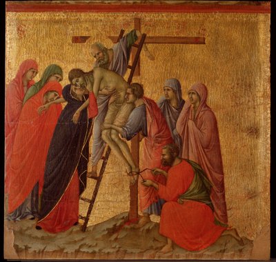 Pasión: la deposición. Retablo de la Maestà de Duccio di Buoninsegna