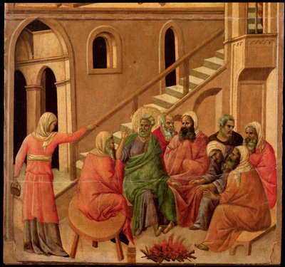 La negación de Pedro (retablo de La Maestà) de Duccio di Buoninsegna