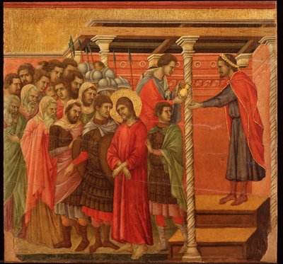 Poncio Pilato se lava las manos. Retablo de la Maestà de Duccio di Buoninsegna