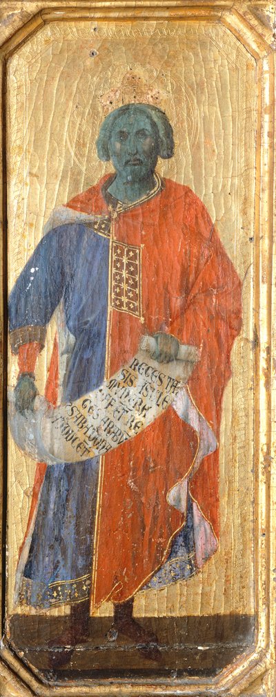 Salomón (detalle) de la predela de la Maestà del Retablo de Duccio en la Catedral de Siena de Duccio di Buoninsegna