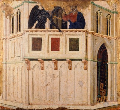 Tentación en el Templo (detalle) de Duccio di Buoninsegna