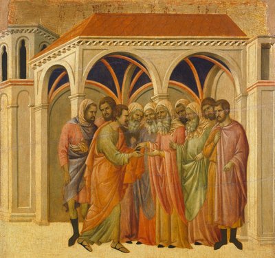 La traición de Judas (detalle) de Duccio di Buoninsegna