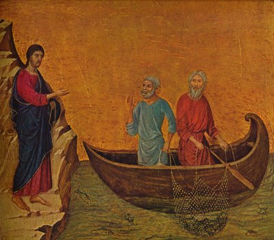 La llamada de los apóstoles Pedro y Andrés, 1308-1311 de Duccio di Buoninsegna