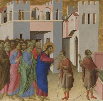 La curación del hombre nacido ciego, ca. 1308-1311 de Duccio di Buoninsegna