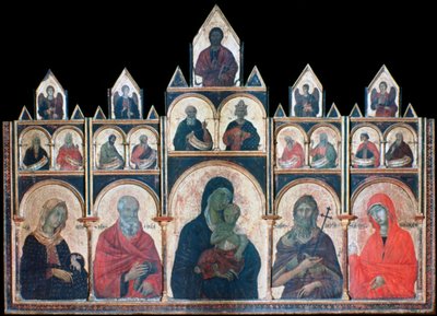 La Santa Virgen con el Niño Jesús y Santos, c. 1278-1318 de Duccio di Buoninsegna