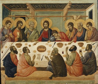 La Última Cena (parte trasera del retablo Maestà) de Duccio di Buoninsegna