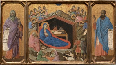 La Natividad con los profetas Isaías y Ezequiel de Duccio di Buoninsegna