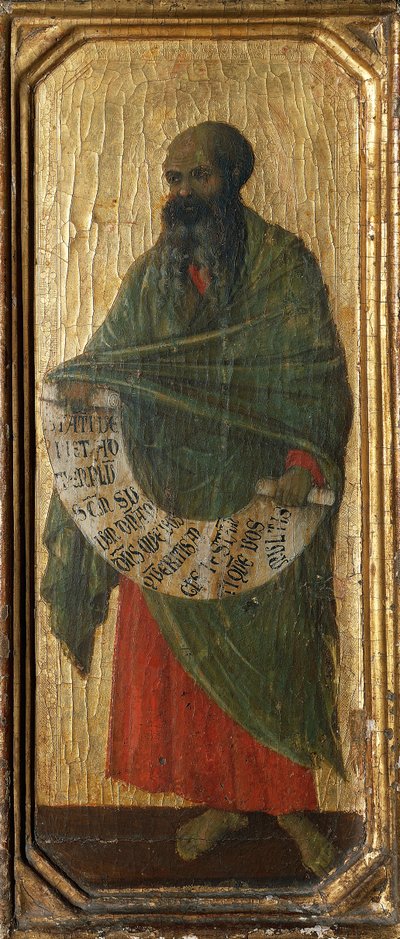El profeta Malaquías, detalle de la predela del Retablo Maestà en la Catedral de Siena de Duccio di Buoninsegna