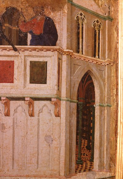 La tentación en el templo (detalle) de Duccio di Buoninsegna