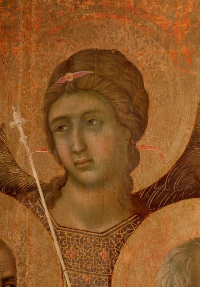 Virgen y niño en el trono (detalle de La Maestà) de Duccio di Buoninsegna