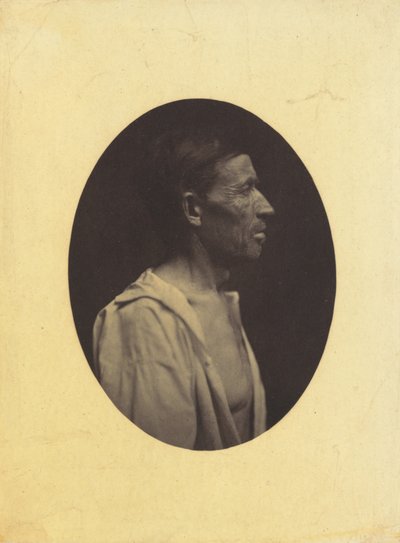 Retrato, visto de perfil, de un hombre de 42 años, estupefacto por el abuso del alcohol..., 1854-1856 de Duchenne de Boulogne